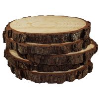 5 Pack Round Rustic Woods Slices, 9"-12", Unfinished Wood, Great for Weddings Centerpieces, Crafts