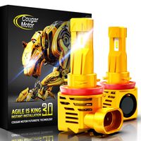 Cougar Motor Wireless H11 H8 H9 LED Headlight Bulb, 10000Lm 6500K Slim All-in-One Conversion Kit - Cool White