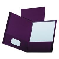 Oxford Linen Finish Two-Pocket Folders, Burgundy, Letter Size, 25 per Box