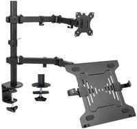 VIVO Full Motion Monitor and Laptop Desk Mount Articulating Double Center Arm Joint VESA Stand | Fits up to 32 inch Screen (STAND-V102C)