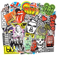 Riao-Tech 100pcs Vintage Stickers Laptop Guitar Travel Case Band Rock Roll World Tour Stickers Waterproof (Vintage E)