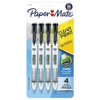 Paper Mate Clearpoint Mechanical Pencil, 0.7 mm, Black Barrel, Refillable, 4-pack