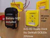 Dewalt Battery Holder DCB 20V Cover Mount Store Ready Dock, USA D20-RDx8 *8Pack*
