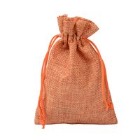 BZCTAH Linen Bags Burlap Jute Bags with Drawstrings, 20 PCS 9 x 12cm Pure Color Multipurpose Linen Gift Bag Jute Hessian Packing Storage Jewelry Pouches for Wedding Party Birthday Christmas, Orange