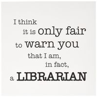 3dRose I think it is only fair to warn you that I am in fact a librarian - Greeting Cards, 6 x 6 inches, set of 12 (gc_157427_2)