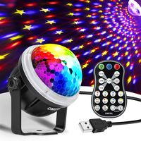 OMERIL Party Lights Disco Ball, USB Powered Disco Lights Sound Activated Strobe Light with Remote Control, 11 RGBY Color DJ Lights for Home Room Parties Birthday Bar Karaoke Xmas Wedding Show Club