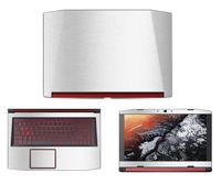 decalrus - Protective Decal for Acer Nitro 5 AN515-51 (15.6" Screen) Laptop Silver Texture Brushed Aluminum Skin case Cover wrap BAacerNitro5_AN515-15Silver