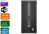HP EliteDesk 800 G2 Business Desktop Mini Tower, Intel Core i7 6700 3.4Ghz, 16GB DDR4 RAM, 512GB SSD Hard Drive, Windows 10 Pro (Renewed)