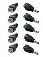 5 Male and 5 Female 12v DC Power Jack Adapter Connector for Led Strip CCTV Camera