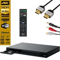 Sony UBPX800 Streaming 4K Ultra HD 3D Hi-Res Audio Wi-Fi and Bluetooth Built-in Blu-ray Player with A 4K HDMI Cable and Remote Control- Black