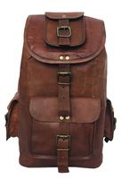 DHK 24'' Genuine Leather Vintage Handmade Casual College Day-Pack Cross Body Messenger Laptop Backpack Travel Rucksack
