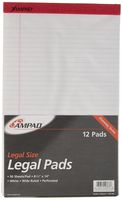 Ampad 20-363 Efficiency Perforated Pads, Legal Size, White, Legal Ruling, 50 Sheets Per Pad, 12 Per Pack