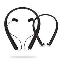 Retractable HiFi Premium Stereo Wireless Headphones with Retractable Earbuds for Cell Phones or Other Wireless Devices with Mic by Mofuu (Black)