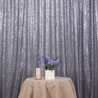 Eternal Beauty Gray Sequin Wedding Backdrop Photography Background Party Curtain, 6Ft X 8Ft