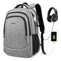 BAIGIO Travel Backpack College 17 Inches Computer Packsack for Men Women (Grey)