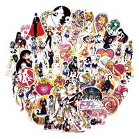 75pcs Sticker Decals Sailor Moon Laptop Vinyl Stickers car Sticker for Snowboard Motorcycle Bicycle Phone Computer DIY Keyboard Car Window Bumper Wall Luggage Decal Graffiti Patches (Sailor Moon)