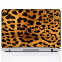 Meffort Inc Personalized Laptop Notebook Skin Sticker Cover Art Decal, Customize Your Name (12 Inch, Yellow Leopard)