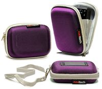 Navitech Purple Hard Water Resistant mp3 / Digital Audio/Voice Recorder Case/Cover Compatible with The Olympus LS-P1, Olympus LS-P4, Olympus DS-40 (with Belt and Hand Strap)