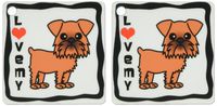 3dRose I Love My Brussels Griffon Brown - Key Chains, 2.25 x 4.5 inches, set of 2 (kc_12066_1)