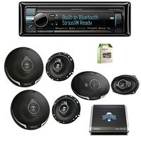 Kenwood KDCBT858U CD Player BT USB Receiver w/Kenwood KFC1695PS 6.5" 3-Way 320W Car SPKR (2-Pairs), Kenwood KFC6995PS 6"X9" 5-Way SPKR 650W (Pair), Autotek 1000W 4 Chan Amp & Enrock 18G 50' SPKR Wire