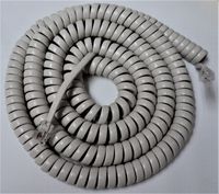 Off White (aka Almond or Ivory) 25' Ft Handset Cord for Samsung Phone Falcon iDCS 8D 18D 28D Prostar DCS Basic LCD 7B 12B 24B Keyset 812 816 824 Almond Ivory Curly Coil Long by DIY-BizPhones
