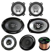 3 Pair Car Speaker Package of 2X Kenwood KFCC1355S 5 1/4" 250W Flush Mount Coaxial Speakers + 2X KFC1665S 6.5" 2-Way Audio Speaker + 2X 6965S 6x9 400W 3-Way Speaker + Enrock 16g 50 Ft Speaker Wire