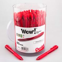 Pentel WOW! Ballpoint Pen, (1.0mm) Med. line, Red Ink, 60-pk Canister (BK440PC60B)