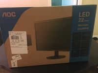 AOC E2280SWDN Monitor 22" Class Full HD 1920x1080 VGA DVI-D, Black