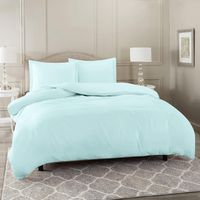 Nestl Bedding Duvet Cover 3 Piece Set - Ultra Soft Double Brushed Microfiber Hotel Collection - Comforter Cover with Button Closure and 2 Pillow Shams, Baby Blue - King 90"x104"