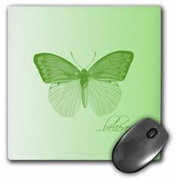 3dRose Mint Believe Butterfly Mouse Pad, 8" x 8" (mp_217571_1)