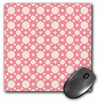 3dRose LLC 8 x 8 x 0.25 Inches Mouse Pad, Pink and White Whimsical Dots, Girly Chic (mp_155713_1)