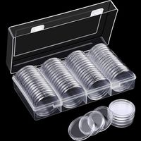40 mm Silver Eagles Coin Capsules Coin Case Coin Holder Storage Container with Storage Organizer Box for Coin Collection Supplies (60 Pieces)