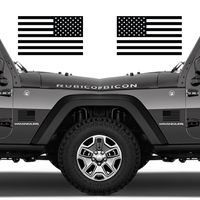 Classic Biker Gear Subdued American Flags Tactical Military Flag USA Decal 5"x3" Pair (Matte Black)