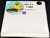 100 Outer Sleeves for Ten Inch Vinyl Records 3mil Mid Fit Plastic 10" dj 78rpm Poly Covers 10 5/8" (+ 1 Free dj Magnet)