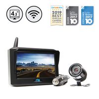 Wireless Backup Camera, Cigarette Lighter Adapter & 4.3" Monitor & Suction Cup Mount, 130° Viewing Angel, with 9 Infra-red Night Vision Lights, Weather Proof Casing, Shock Resistant 10G Impact Rating