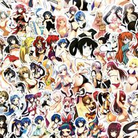 Sexy hentai anime bunny girl stickers for adults, men laptop hydro flask water bottle adults men skateboard guitar bike car pump bumper motor helmet stickers bulk pack 70PCS