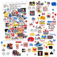 Paper Die Cuts - Best Day Ever - for Disneyland Walt Disney World - Over 60 Cardstock Scrapbook Die Cuts - by Miss Kate Cuttables