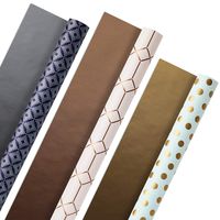 Hallmark All Occasion Reversible Wrapping Paper (Modern Metallics, Pack of 3, 120 sq. ft. ttl.) for Birthdays, Bridal Showers, Baby Showers, Valentines Day, Mothers Day and More