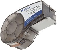 Brady M21-750-423 21' Length, 0.75" Width, B-423 Permanent Polyester, Black On White Color, BMP 21 Mobile Printer ID PAL And LABPAL Printer Label