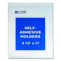 C-Line Self-Adhesive Shop Ticket Holders, 8.5 x 11 Inches, Clear, 50 per Box (70911)