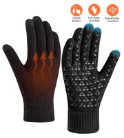 Winter Gloves Warm Touch Screen Knit Gloves for Women Men - Triangle Anti-Slip Silicone Gel, Knit Thermal Soft Lining & Elastic Cuff, Driving Motorcycle Cycling Bike Sports Texting Gloves