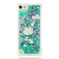 Tznzxm for iPod 5 / iPod 6 Case Fashion Cartoon Design Glitter Liquid Floating Bling Sparkle Quicksand Case for Girls Children Shockproof Protection Bumper for iPod Touch 5 6th Generation Unicorn