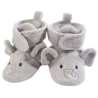 Hudson Baby Unisex Baby Cozy Fleece Booties, Neutral Elephant, 6-12 Months