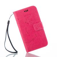 IKASEFU Leather Case with Strap Compatible with Samsung Galaxy S5,Retro Butterfly Flower Pu Leather Wallet Case with Card Slots Compatible with Samsung Galaxy S5 -Butterfly,Pink