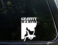 Sweet Tea Decals Gravity is A Myth Rock Climber- 3 3/4" x 5 3/4" - Vinyl Die Cut Decal/Bumper Sticker for Windows, Trucks, Cars, Laptops, Macbooks, Etc.