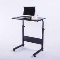 Laptop Cart 23.6" Mobile Table Fancasa Movable Portable Adjustable Notebook Computer Stand with Wheels (Black)