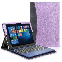 ACdream Case Fits 2018 RCA Cambio 10.1" W101SA23T1S / W101SA23T2, Multiple Angle Viewing with Pocket Business Cover Case for 10.1 inch RCA Cambio 2-in-1 Window Tablet with Kickstand, Glitter Purple