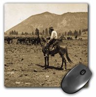 3dRose LLC 8 x 8 x 0.25 Inches His Horse and His Cattle are His Only Companions Sepia Mouse Pad (mp_16083_1)