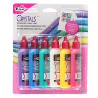 Tulip 15552 Washable Crystals 3D Fabric Paint Set, Multicolor