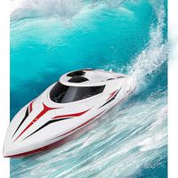 INTEY RC Boat, Double-Layor Waterproof 25km/h Remote Control Boat with Capsize Recovery for Kids, Teenagers and Adults(Include 2 Rechargeable Battery)
